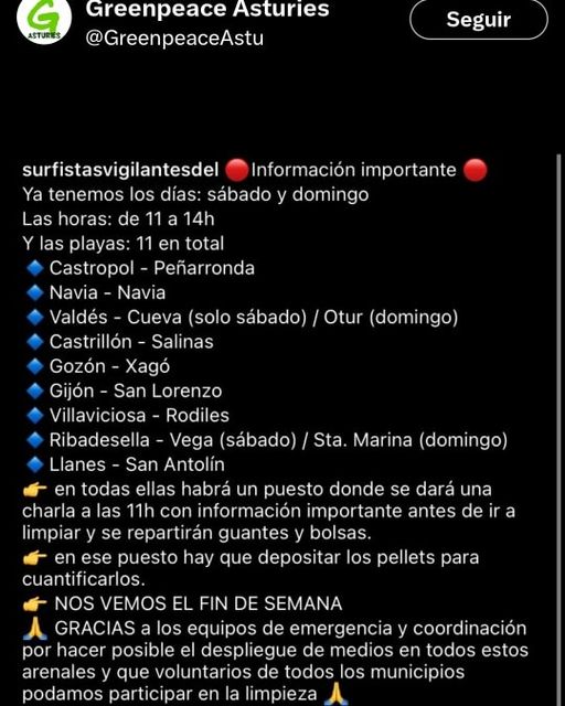 Limpieza de la playa  San Antolin este sábado y domingo de 11:00 a 14:00….