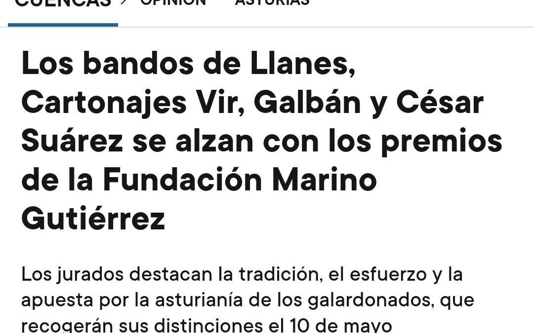 La Fundación Marino Gutiérrez ha fallado sus premios anuales. César Suárez, fund…